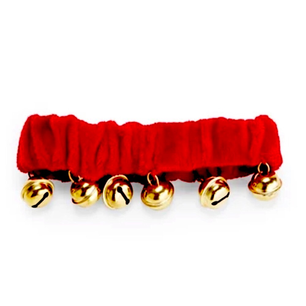 NEW MERRY MAKINGS Jingle Bell-Embellished Red Velvet Pet Neckpiece L/XL - Picture 4 of 15